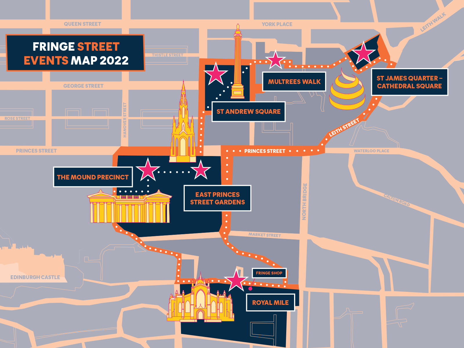 2022 Fringe street events map